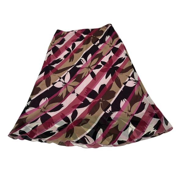 Mandee Vintage 90s Womens Medium Floral Tropical Midi Skirt Girly Dainty Fairy - Picture 1 of 8